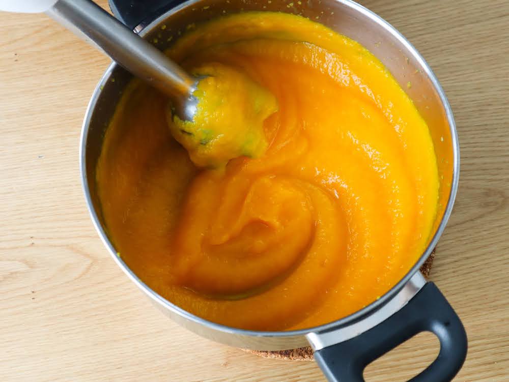 making pumpkin puree