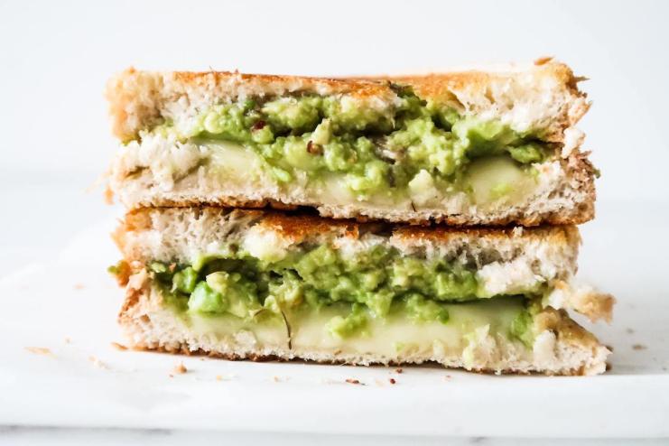 Avocado Garlic Grilled Cheese Sandwich! Serve with a salad for an easy healthy dinner or lunch!