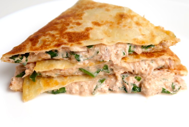 tuna sriracha quesadilla