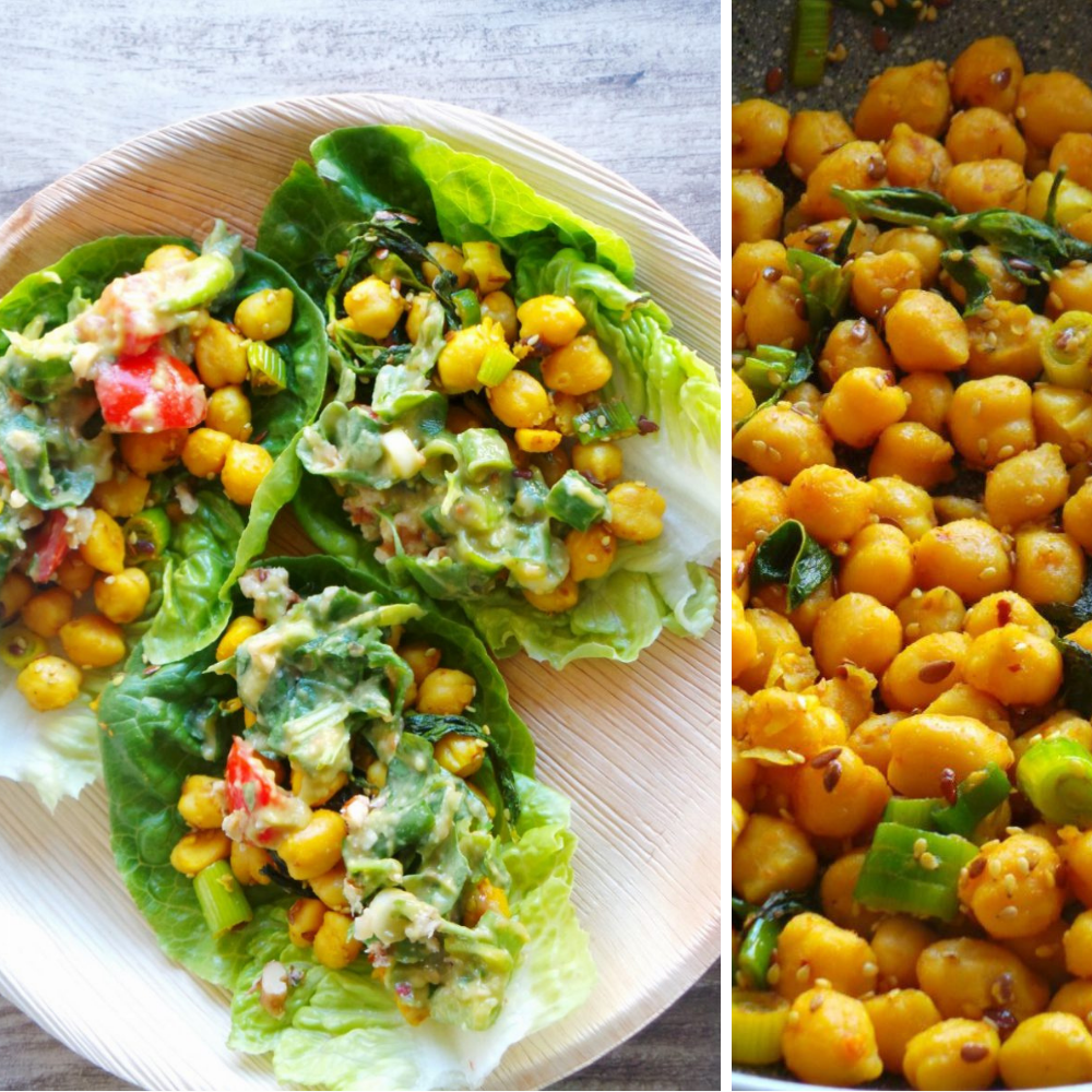 lettuce chickpea wraps